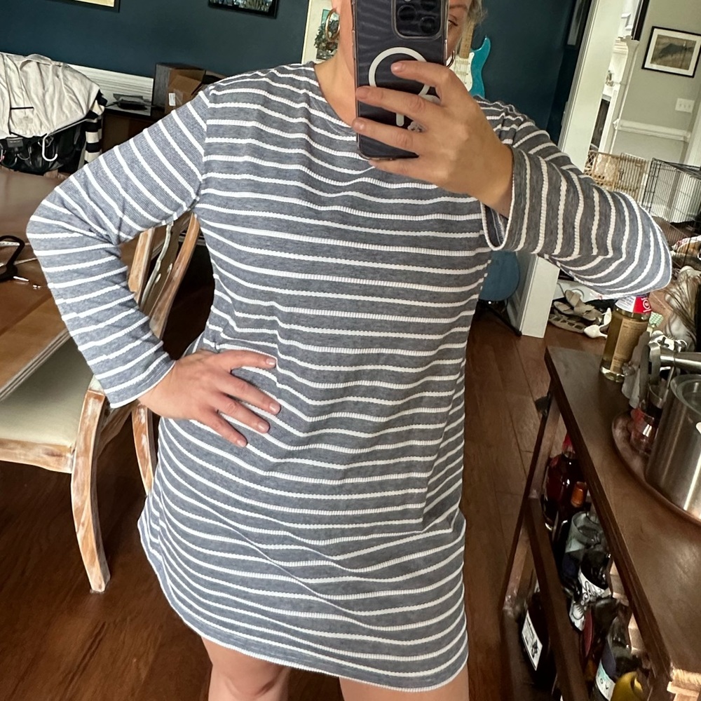STS Sail to Sable Long Sleeve Knit Striped Dress - XL
